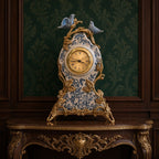 Gilded Songbird Porcelain Clock