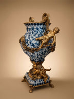Louis XVI Blue & White Porcelain Ormolu Vase