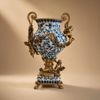 Louis XVI Blue & White Porcelain Ormolu Vase